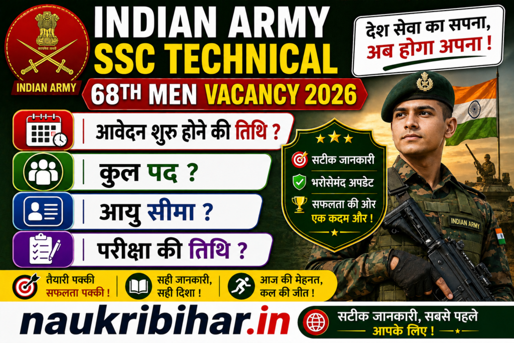 Indian Army SSC Technical 68th Men Vacancy 2026
